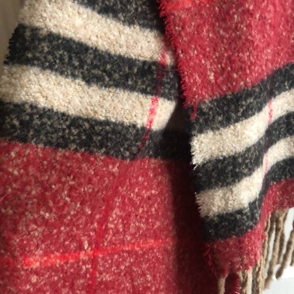 LAON Fashion Red Cream Black Chunky Oversized Soft Acrylic Tassel Scarf - Picture 5 of 7